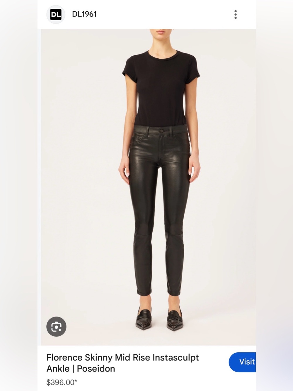 DL1961 Florence Mid Rise Skinny Coated Wax Jean